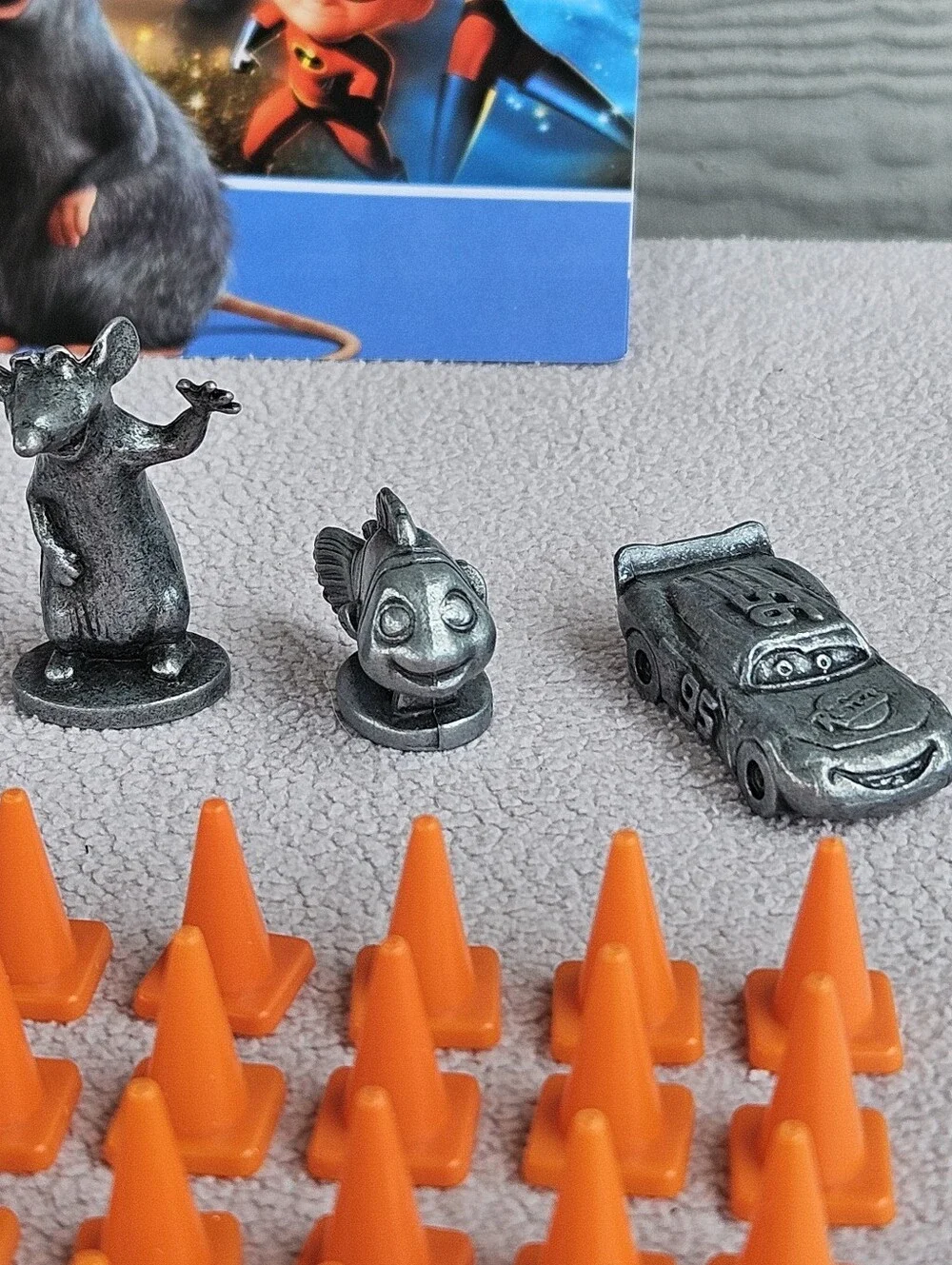 Monopoly Disney Pixar Edition Pewter 6 Playing Tokens Cones Replacement Parts